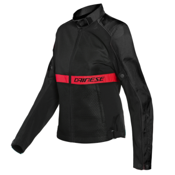 Dainese Ribelle Air Tex Jas Dames Zwart Lava Rood   