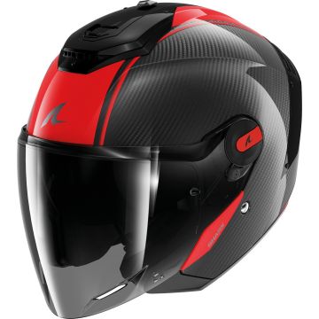 Shark RS Jet Carbon Skin Zwart Rood Jethelm
