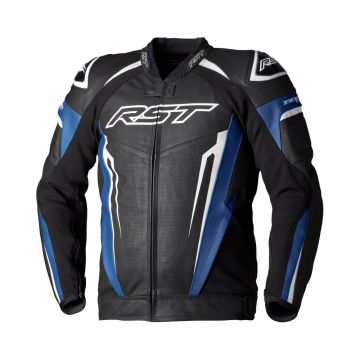 RST Tractech Evo 5 Leren Jas Blauw Zwart Wit