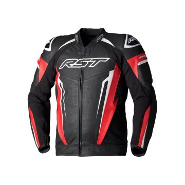 RST Tractech Evo 5 Leren Jas Rood Zwart Wit