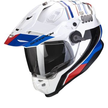 Scorpion Adf-9000 Air Desert Wit-Blauw-Rood Adventure Helm