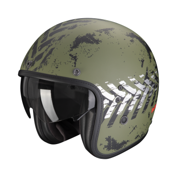 Scorpion Belfast Evo Nevada Mat Groen Zilver Jet Helm