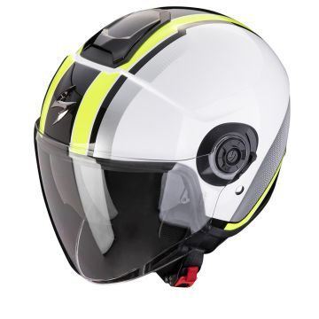 Scorpion Exo-City II Vel Wit Neon Geel Jethelm