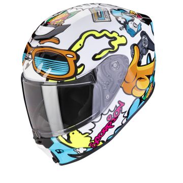 Scorpion EXO-JNR Fun Wit Blauw Integraalhelm