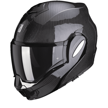 Scorpion Exo-Tech Evo Carbon Solid Zwart Systeemhelm