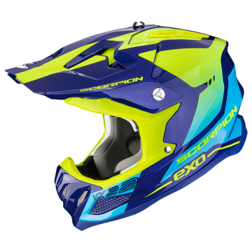 Scorpion VX-22 Air Attis Blauw-Neon Geel Crosshelm