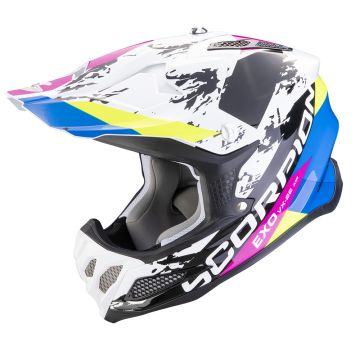Scorpion VX-22 Air CX Wit Zwart Blauw Offroad Helm
