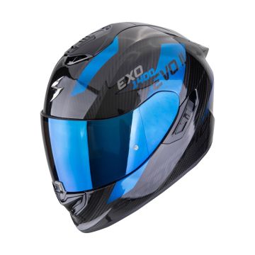 Scorpion EXO-1400 Evo II Carbon Air Platted Zwart Blauw Integraalhelm