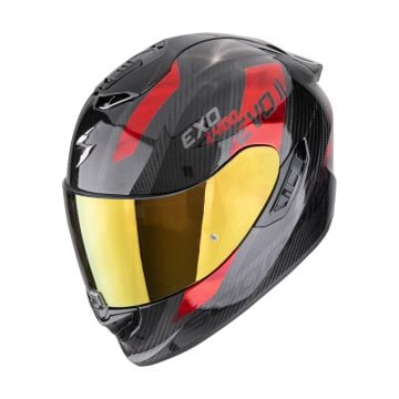 Scorpion EXO-1400 Evo II Carbon Air Platted Zwart Rood Integraalhelm
