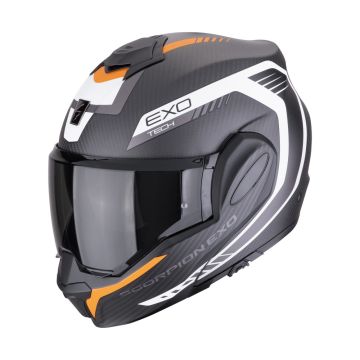 Scorpion EXO-Tech Evo Carbon Cosy Zwart Oranje Systeemhelm