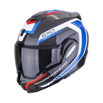 Scorpion EXO-Tech Evo Carbon Cosy Zwart Rood Blauw Systeemhelm