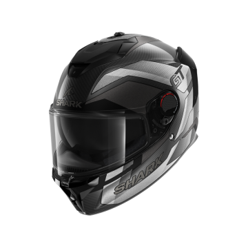 Shark Spartan GT Pro Ritmo Carbon Mat Carbon Zilver Chrom DSU Integraalhelm