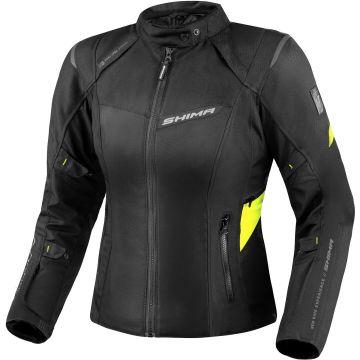 SHIMA Rush 2.0 Waterproof Dames Zwart Geel Textiele Motorjas