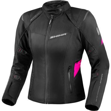 SHIMA Rush 2.0 Waterproof Dames Zwart Roze Textiele Motorjas