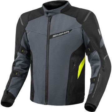 SHIMA Rush 2.0 Vented Waterproof Zwart Grijs Geel Textiele Motorjas