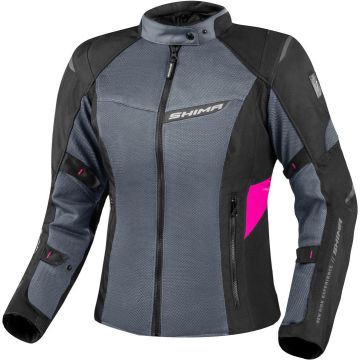 SHIMA Rush 2.0 Vented Waterproof Dames Zwart Grijs Roze Textiele Motorjas
