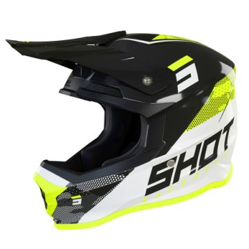 Shot Furious Camo Neon Geel Glanzend Crosshelm