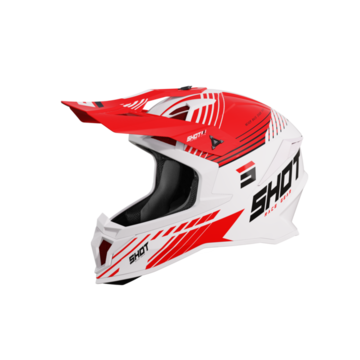 SHOT Lite Fury Wit Rood Glanzend Crosshelm