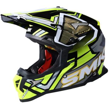 SMK Allterra X-Aces Zwart Grijs Geel Crosshelm