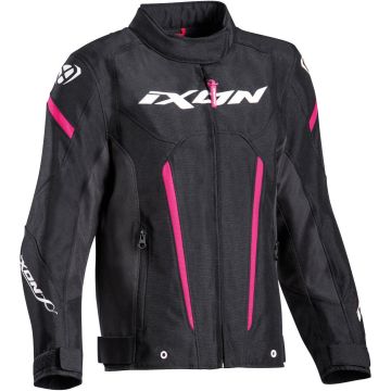 Ixon Striker Kid L Zwart Fuchsia Meisjes Textiele Motorjas