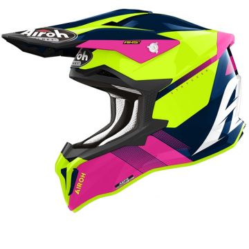 Airoh Strycker Blazer Blauw Roze Offroad Helm