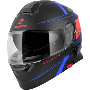 Bogotto H271 Taog Bluetooth Helm Zwart Rood Blauw 