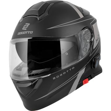 Bogotto H271 Taog Bluetooth Helm Zwart Grijs 