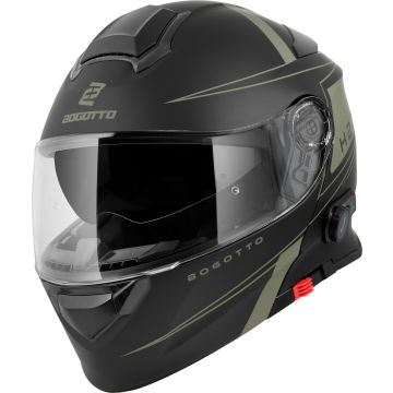 Bogotto H271 Taog Bluetooth Helm Zwart Groen 
