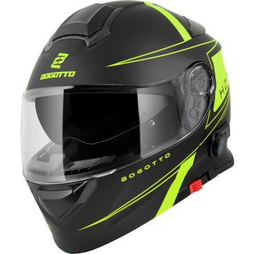 Bogotto H271 Taog Bluetooth Helm Zwart Geel 