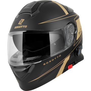 Bogotto H271 Taog Bluetooth Helm Zwart Goud 