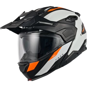 Nexx X.Lifecountry Terra Carbon Mat Wit Oranje Systeemhelm