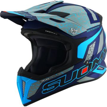 Suomy X-Wing Reel E06 Grijs Blauw Crosshelm