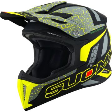 Suomy X-Wing Reel E06 Zwart Grijs Geel Crosshelm