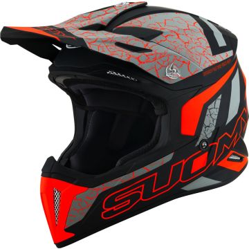 Suomy X-Wing Reel E06 Zwart Grijs Oranje Crosshelm