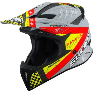 Suomy X-Wing Jetfighter E06 Mat Grijs Rood Crosshelm