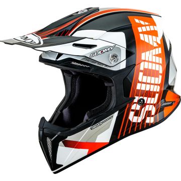 Suomy X-Wing Amped E06 Zwart Wit Oranje Crosshelm