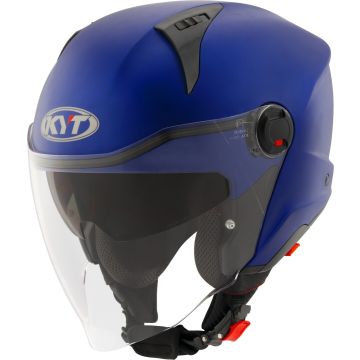 KYT D-City Plain Mat Blauw Jethelm