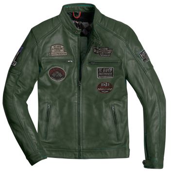 HolyFreedom Zero Evolution Dark Groen Leren Motorjas