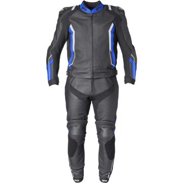 gms GR-1 Black Blue White 2PC Leather Motorcycle Suit