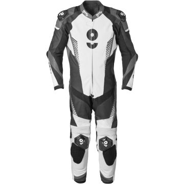gms GRC-1 Black White Grey 1PC Leather Motorcycle Suit