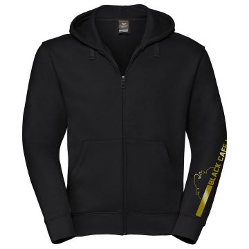 Black-Cafe London Retro Stripe Zip Hoodie Zwart