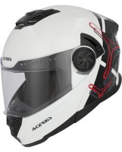 Acerbis Rider Graphic White Black Flip Up Helmet