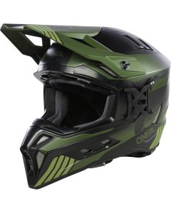 O'NEAL EX-SRS Hitch Matt Black Green Motocross Helmet
