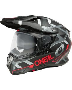 O'NEAL D-SRS Square V.25 Matt Black Grey Red Adventure Full Face Helmet
