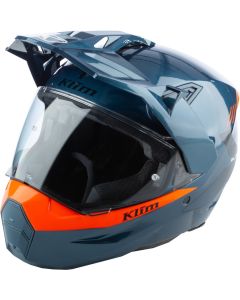 Klim X1 Alpha Carbon Blauw Oranje Adventure Integraalhelm
