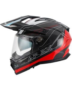 APEX AC500 Carbon Sahara Wit Rood Blauw Glossy Adventure Integraalhelm