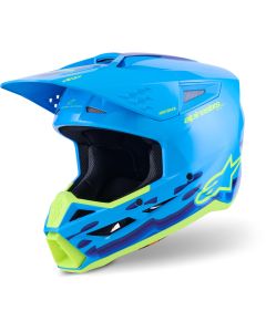 Alpinestars S-M3 Force Blauw Geel Crosshelm