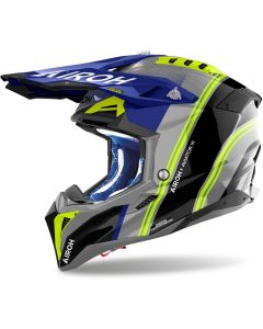 Airoh Aviator 3 Hima Blauw Geel Crosshelm