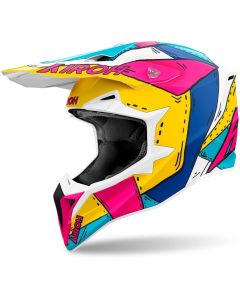 Airoh Wraaap Paint Blauw Geel Roze Crosshelm