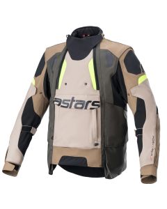 Alpinestars Halo Drystar Jas Donker Kaki Zand Fluo Geel   